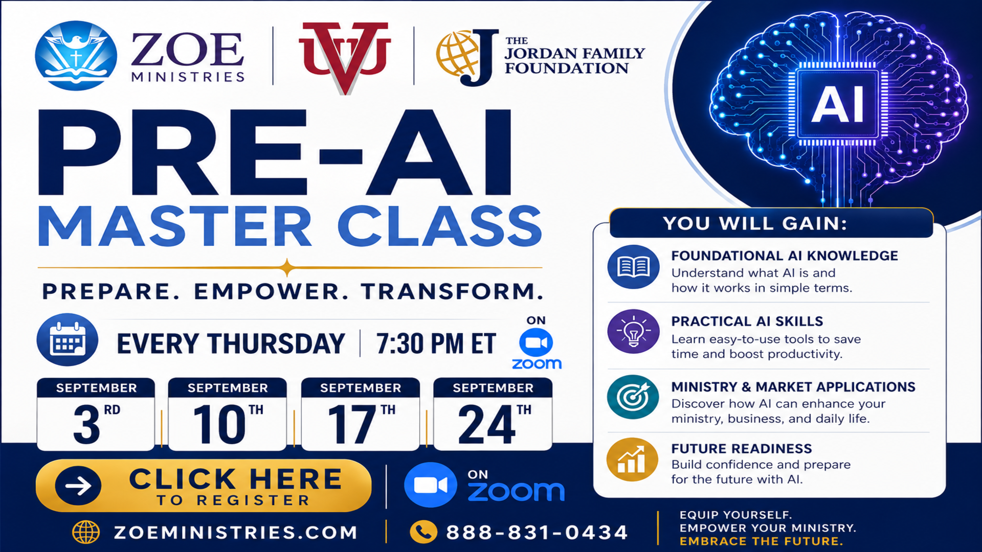 Pre-AI Master Class August 2026